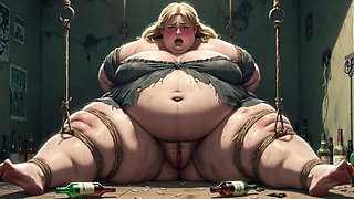 Pregnant BBW Slave in Rope Bondage - Desperate for Creampie Gangbang