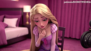 Shy Rapunzel in Sex Casting! Innocent Princess Does First Blowjob, Deepthroat & Handjob Tangled 3D cartoon  animation