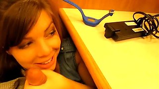 Office undertable blowjob: Amateur, Stripchat  Cumshot Porn