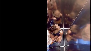 Intense Sex In An Elevator After Getting Caught Touching Herself