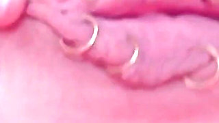 Sexual MILF in Purple Spandex Pvc Lingerie - Blonde