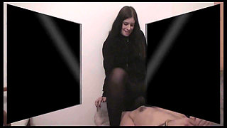 Black Pantyhose Ass Throttle Naked Guy