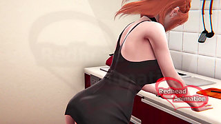 Stepson Fucked His Stepmother in the Kitchen Quickie