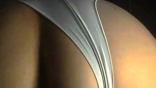 Stepson Managed to Record Stepmother with Her Panties Pulled to the Side in the Dark of the Bedroom, Doggy-style