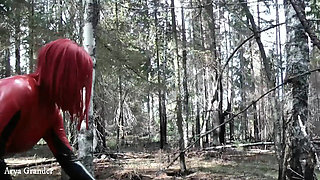 Latex Fetish Play with Rubber Doll