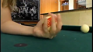 Tight hot blonde gets her butt pounded on the pool table