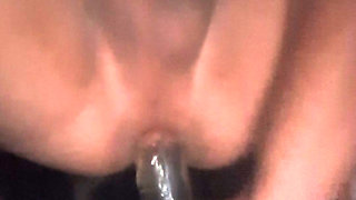 Jumping on my big dildo