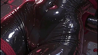 Bondage Anime Girl 2 Latex Rope Gagball