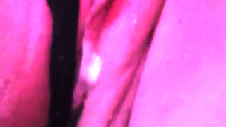 Muscular woman with big grunts with lust and dirty after waking up