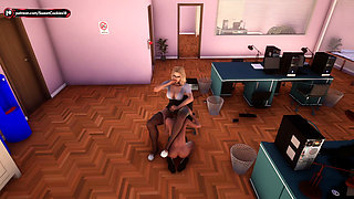 Boss Lady Uses Young Employee as Her Toy