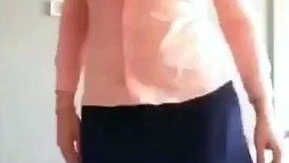 Turkish Arab in Hijab and Turban Performs a Striptease