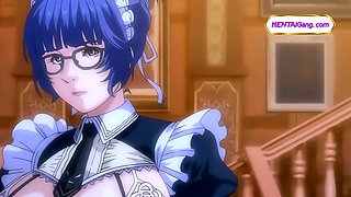 Tender maid guides shy virgin boy into a steamy bath