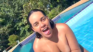 I Made My Dream Come True I Swam Naked in My Neighbor's Pool Then I Gave Him My Tasty Pussy