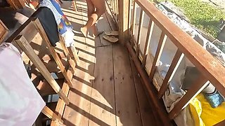 Hot Beach Terrace Blowjob with Beky Carril - Cum Swallowed in HD