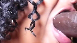 BBC Deepthroat Session with Big Titty BBW Black Gal