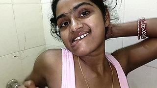 Desi Indian Wife Oily Titjob in Bathroom - Hot Close-up Play