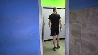 Slut fucked barback by Latino straight in toilets