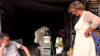 Oldnanny Mature Granny Seduces Horny Stud In Garage