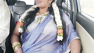 Indian Car Sex Telugu Dirty Talks.car Driver Try to Fuck Telugu Saree Stepaunty.