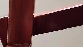Tiny Tattooed Asian with Red Hair Rides White Cock in Warehouse