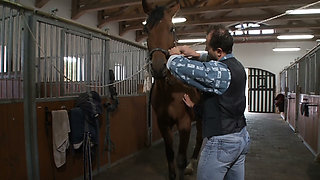 Jockey Girl Rides on Dick