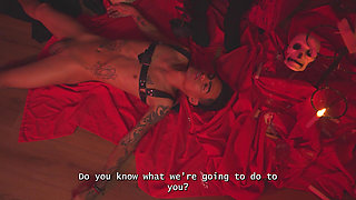 Big Cock Submissive Guy Gets Whipped in a BDSM Room by a Chubby MILF! Danyel Mast