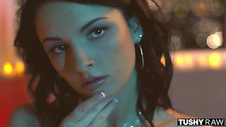 Hot teen Brunette Alice Pink enjoys deep anal fuck in bed