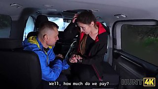 Brunette Girlfriend Rips Leggings and Sucks Stranger's Cock in Car While BF Watches - POV Cuckold Sex