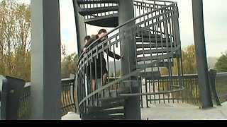 Outdoor pissing and blowjob