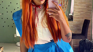 Asuka Cosplay Fart & Burp Compilation Plugsuit and Uniform Chubby Ebony