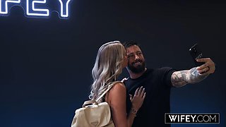 WIFEY Gorgeous Young Blonde Hotwife Naughty Bonnie Gets Double Teamed By Two Huge BBCs: Porn