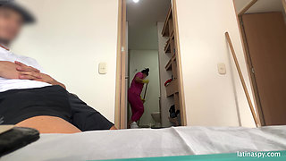 Perfect latina maid looks good in cleaning gear part 3