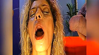 Blonde MILF Gets Massive Piss and Cum Shower From Multiple Cocks