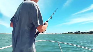 Blonde Hentai Raceplayer MILF Lilly Gaddis Fishes in Bikini on Boat