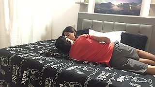 I gobble my sister's juicy butt in my bedroom