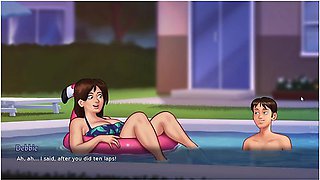Fucking My Step Mom In Backyard Pool Summertime Saga Gameplay Debbie Scene Part 6