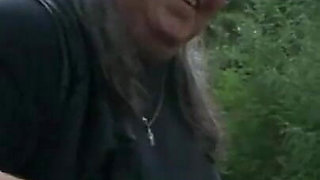 Humiliating stretching whipping in forest