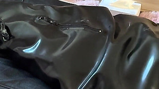 Wife Punishes Her Slave in Full-body-inflate Latex Bag - Estim - Restricted Breathing - Bagged
