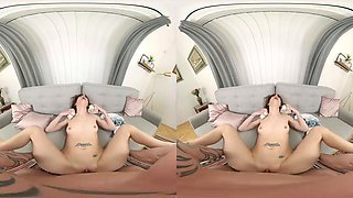 Roman beauty brunette: Blowjob, Doggy  Cowgirl VR Porn