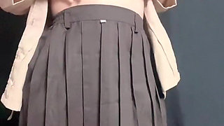 Female High College Student Masturbates After College