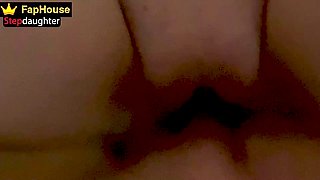 Fucked stepdaughter in pussy and cum in her mouth. POV. OMG