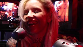 Kitt Jones Gets So Horny In Her Bunker She Uses A Powerful Machine On Her Pussy!