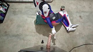 Shemale Defeated Superheroine Trans D.Va Pounds Her Massive Big Butt with Fat BWC D