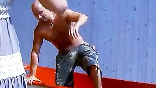 Sexy teen Damaris gets fucked outside by step dad on holiday