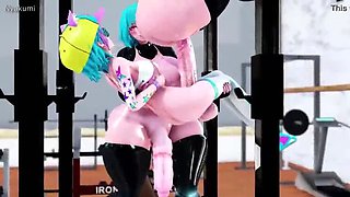 Big Cock Gym Fuck - Huge Dick & Tits 3D Hentai