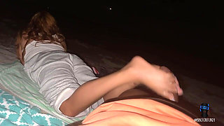 Post Orgasm Kvlisoles Gives Bbc4funn a Beach Nightlife Footjob Massive Cumshot