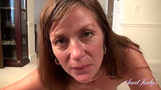 Aunt Judy's - 43-Year-Old Stepmom Isabella with Full Bush - Exclusive POV