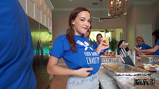 Rissa May’s Busty Charm in a Bank of Desire