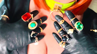 Who Doesn't Love This British Tart Smoking For You In Leather Gloves & Rings! Tina Snua Smoker
