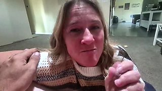 HeyitsJulia Deep Throat Blowjob - Gagged MILF Swallows Cum in Mouth